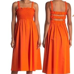 Topshop Size 0-2 Orange Sleeveless Dress